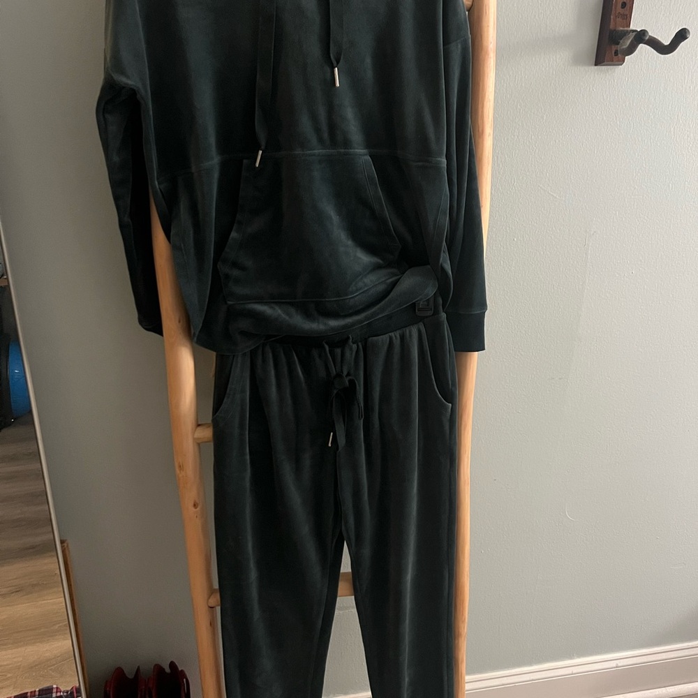Women's Dark Green Velour Tracksuit